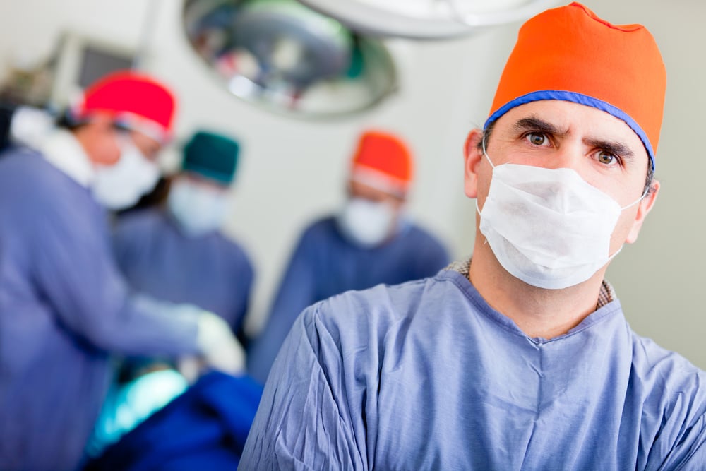 Male surgeon in the operating room ready for surgery